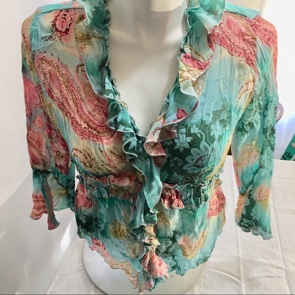 VINTAGE- Mds California  Bell Sleeve Blouse…